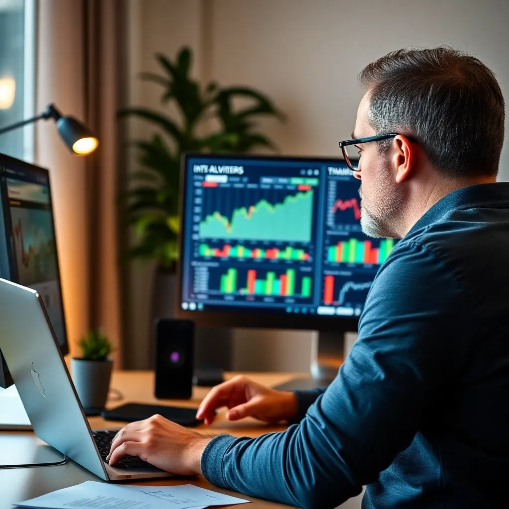 Persoon vergelijkt beleggingsopties op computer