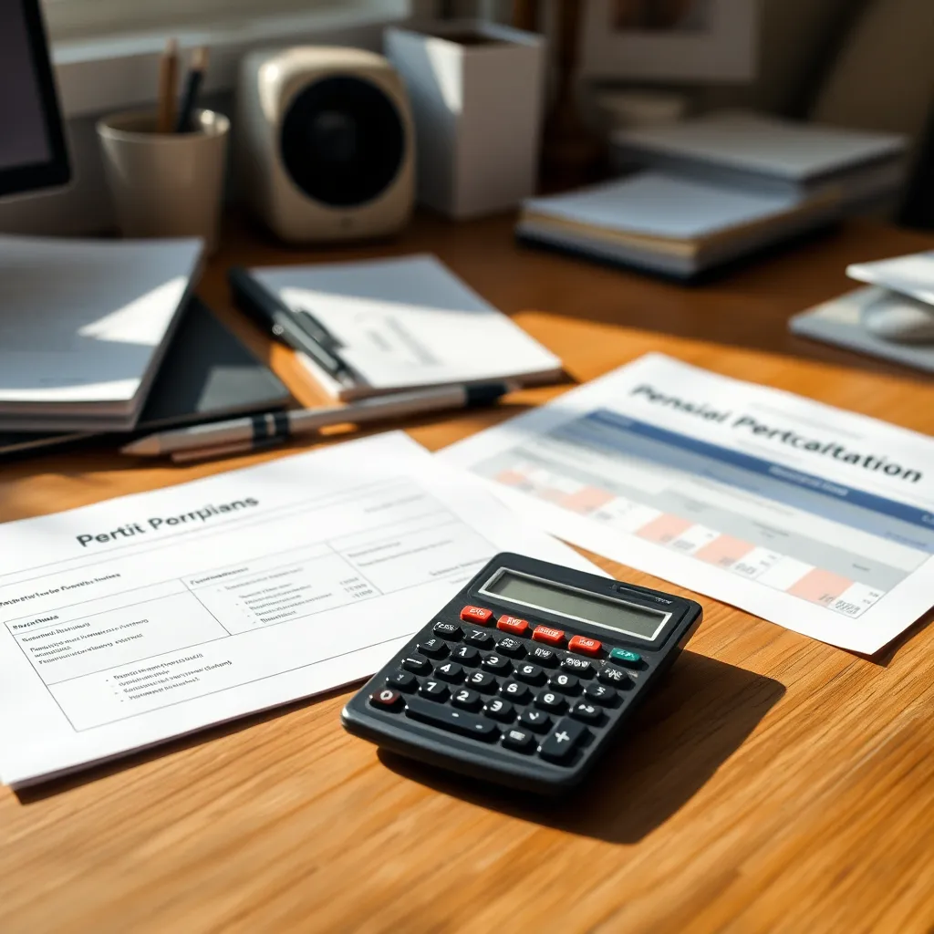 Persoon die financiële planning doet met laptop en documenten