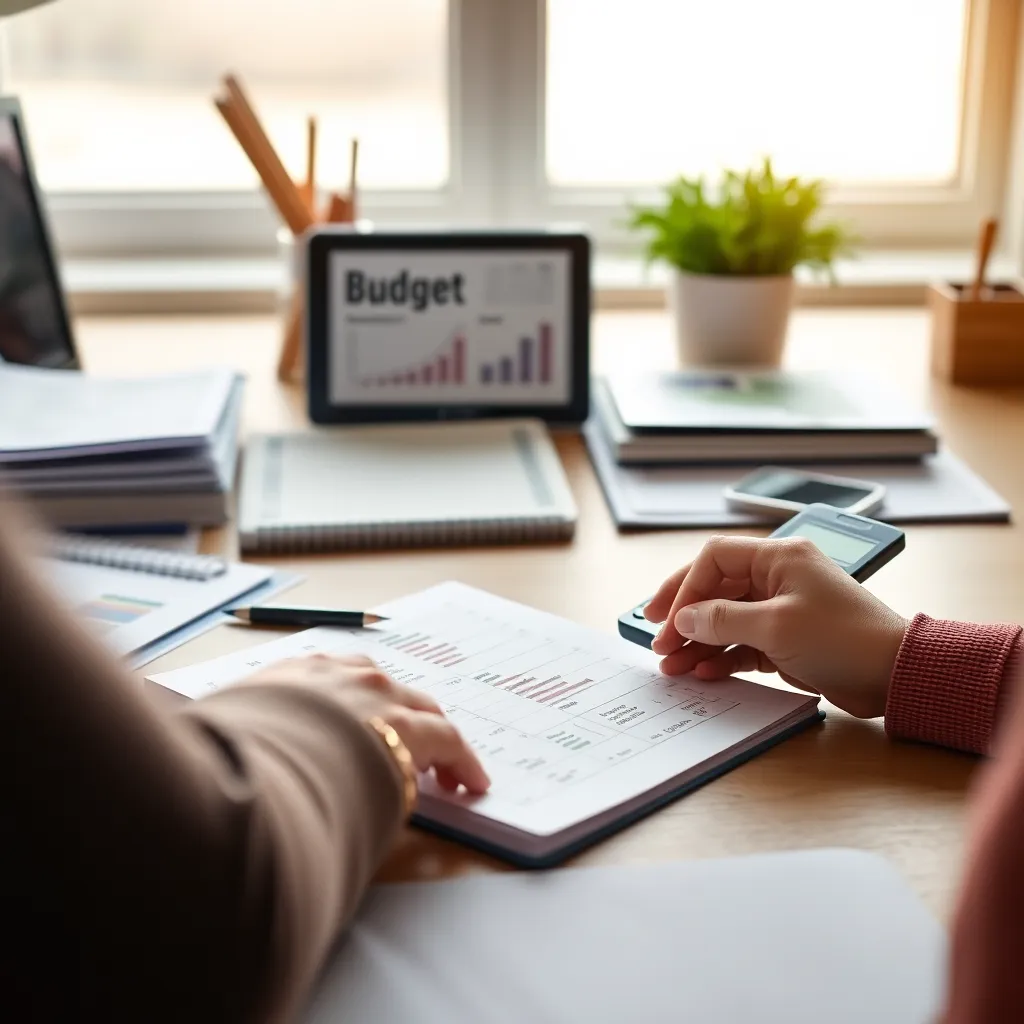 Persoon die budgetplan maakt